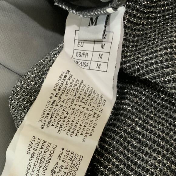 Intimissimi Tops Womens M Long Sleeve Metallic Asymmetrical Knit Sweater Striped - Picture 7 of 8